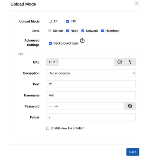 Ackcio Upload Mode: FTP credentials and folder destination