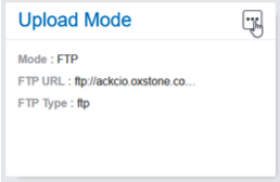 Ackcio gateway Upload panel: open the menu from the three dots