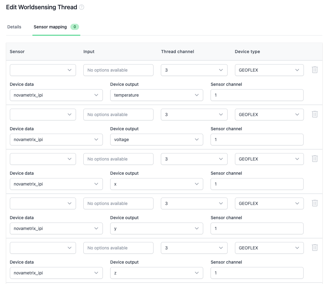 Thread input mappings blank
