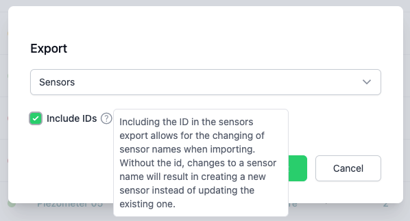 Include IDs on export
